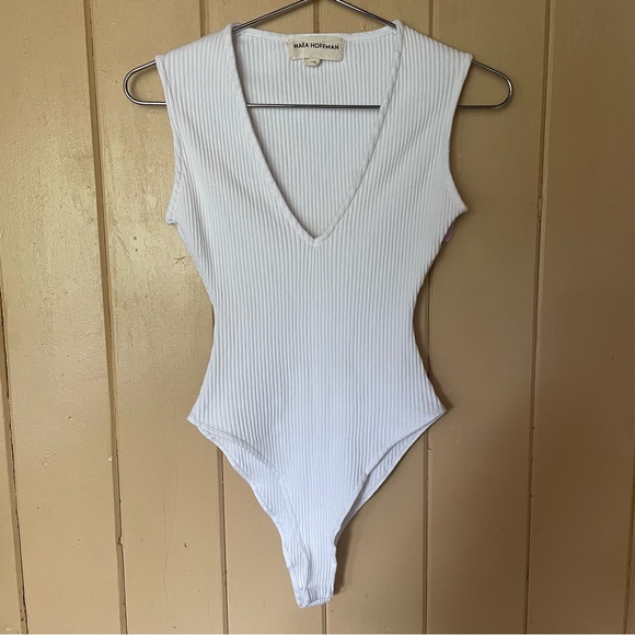 Mara Hoffman Janet Bodysuit Ribbed Knit Organic Cotton Size XS - Picture 2 of 6
